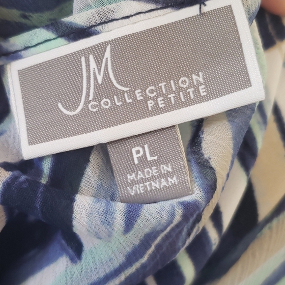 JM Collection Large Abstract Top Petite Large - Picture 6 of 7